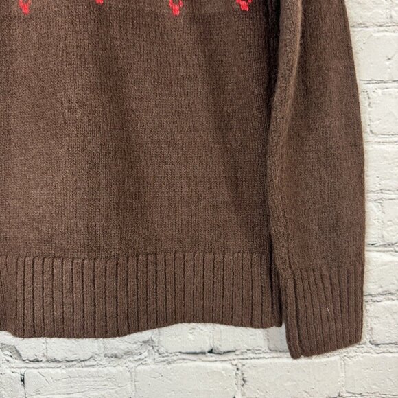 NWT Lou & Grey Fair Isle Pullover Mock Neck Sweater Brown Womens Size Small S - Picture 7 of 13